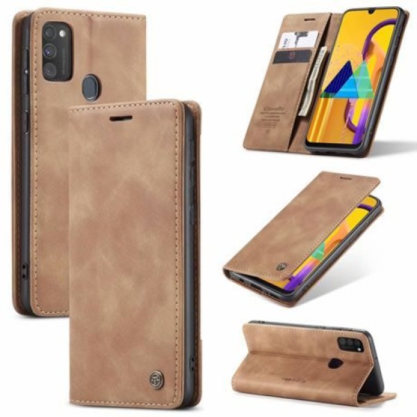 Чохол-книжка CaseMe Нубук для Samsung Galaxy M30s світло-коричневий