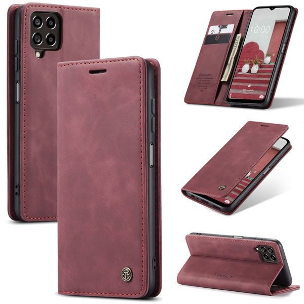 Чохол-книжка CaseMe Нубук для Samsung Galaxy M33 5G бордовий