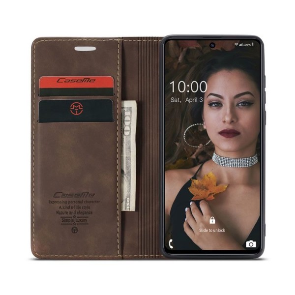 Чохол-книжка CaseMe Нубук для Samsung Galaxy M51 темно-коричневий