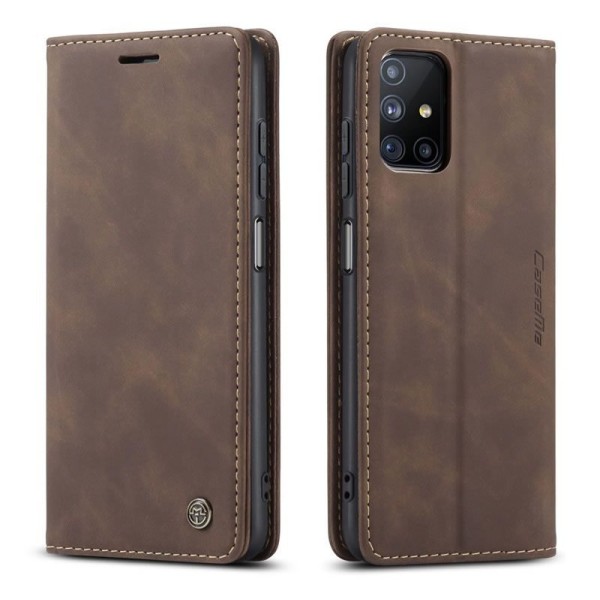 Чохол-книжка CaseMe Нубук для Samsung Galaxy M51 темно-коричневий