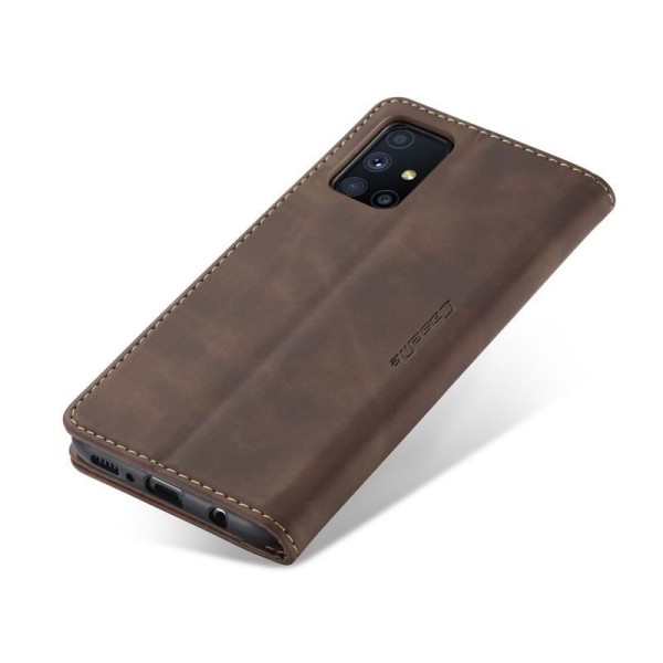 Чохол-книжка CaseMe Нубук для Samsung Galaxy M51 темно-коричневий