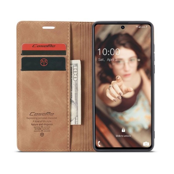 Чохол-книжка CaseMe Нубук для Samsung Galaxy M51 світло-коричневий