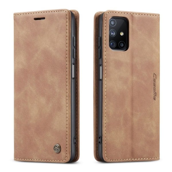 Чохол-книжка CaseMe Нубук для Samsung Galaxy M51 світло-коричневий