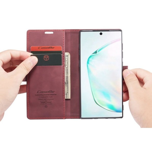 Чохол-книжка CaseMe Нубук для Samsung Galaxy Note 10 Lite бордовий