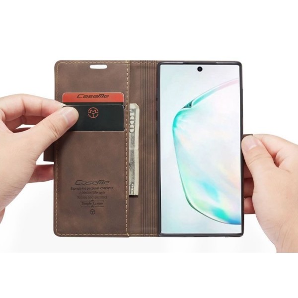 Чохол-книжка CaseMe Нубук для Samsung Galaxy Note 10 Lite темно-коричневий