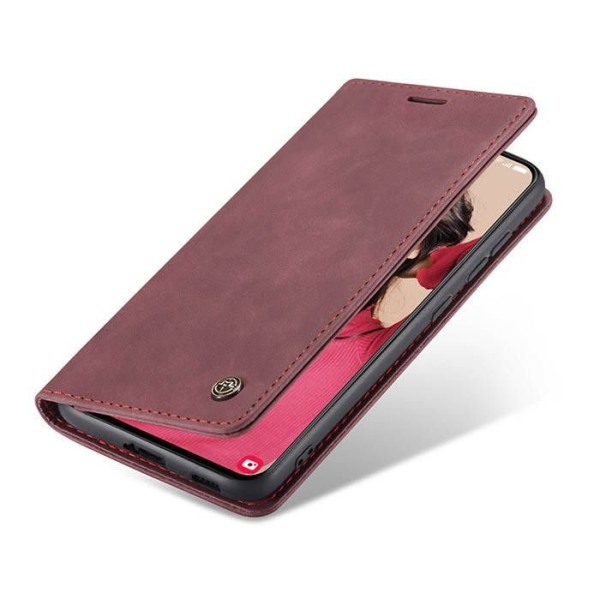 Чохол-книжка CaseMe Нубук для Samsung Galaxy S21 FE бордовий