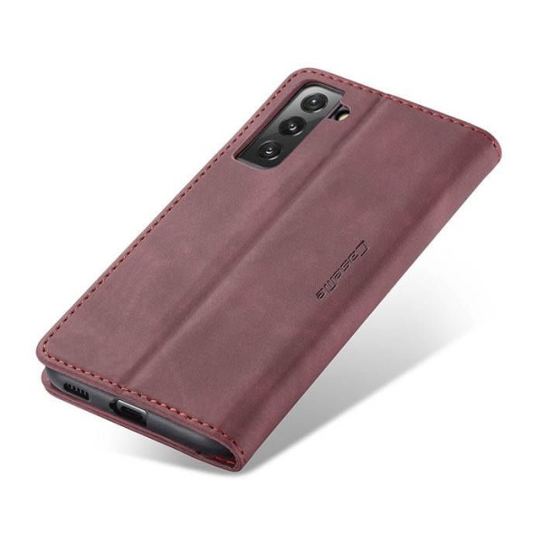 Чохол-книжка CaseMe Нубук для Samsung Galaxy S21 FE бордовий