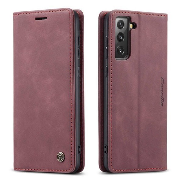 Чохол-книжка CaseMe Нубук для Samsung Galaxy S21 FE бордовий