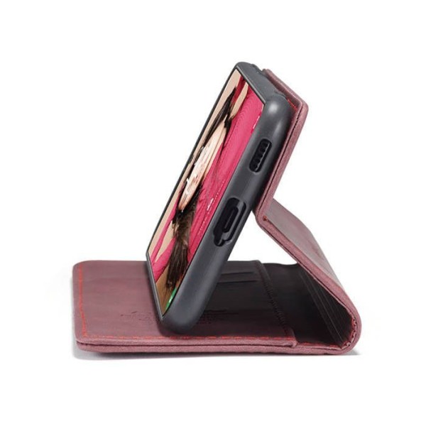 Чохол-книжка CaseMe Нубук для Samsung Galaxy S21 FE бордовий