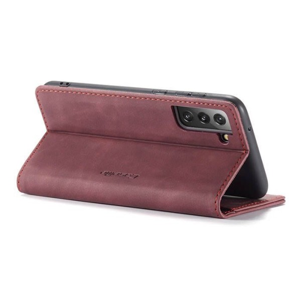 Чохол-книжка CaseMe Нубук для Samsung Galaxy S21 FE бордовий