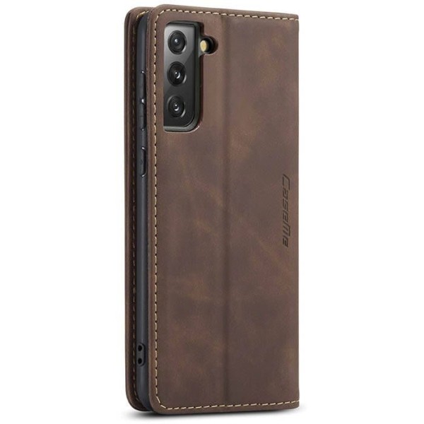 Чохол-книжка CaseMe Нубук для Samsung Galaxy S21 FE темно-коричневий
