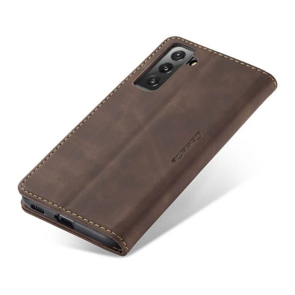 Чохол-книжка CaseMe Нубук для Samsung Galaxy S21 FE темно-коричневий