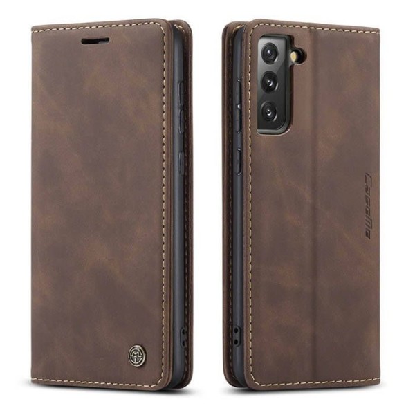 Чохол-книжка CaseMe Нубук для Samsung Galaxy S21 FE темно-коричневий