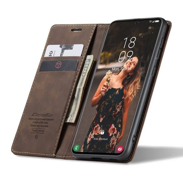 Чохол-книжка CaseMe Нубук для Samsung Galaxy S21 FE темно-коричневий