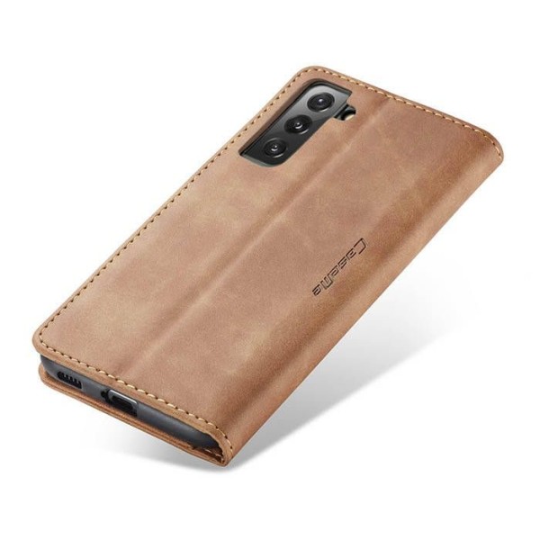 Чохол-книжка CaseMe Нубук для Samsung Galaxy S21 FE світло-коричневий