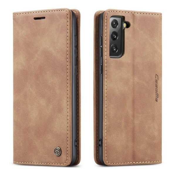 Чохол-книжка CaseMe Нубук для Samsung Galaxy S21 FE світло-коричневий