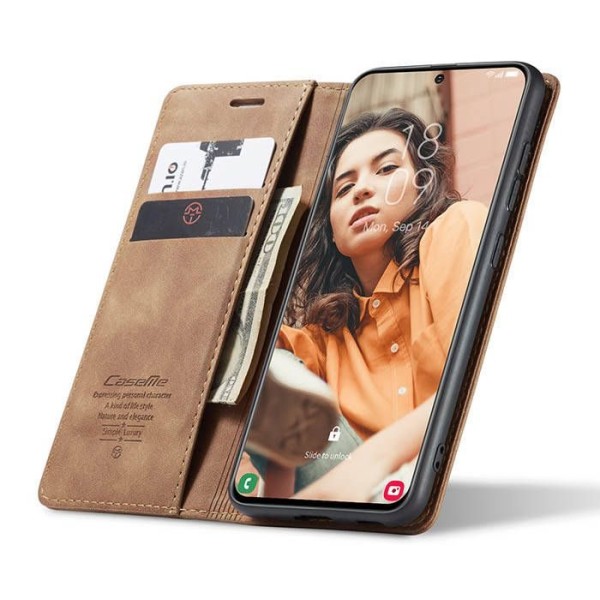 Чохол-книжка CaseMe Нубук для Samsung Galaxy S21 FE світло-коричневий