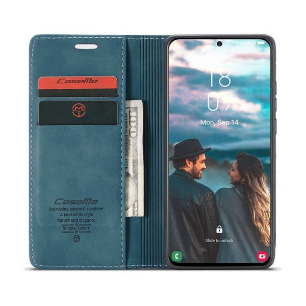 Чохол-книжка CaseMe Нубук для Samsung Galaxy S21 FE бірюзовий