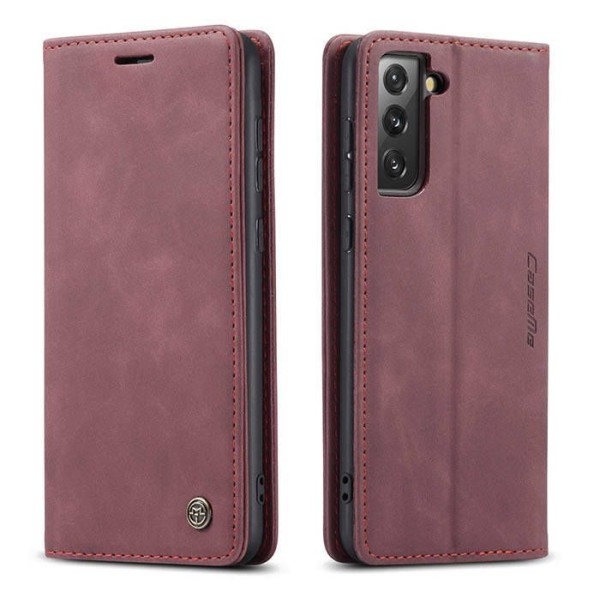 Чохол-книжка CaseMe Нубук для Samsung Galaxy S21 Plus бордовий