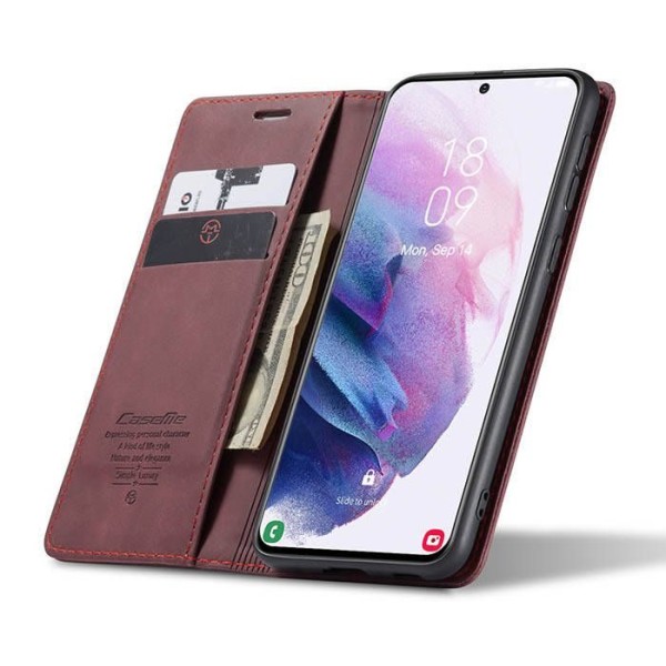Чохол-книжка CaseMe Нубук для Samsung Galaxy S21 Plus бордовий