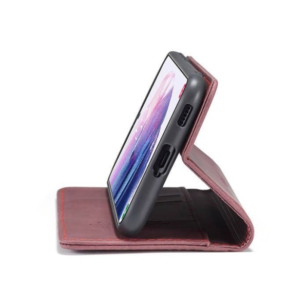 Чохол-книжка CaseMe Нубук для Samsung Galaxy S21 Plus бордовий