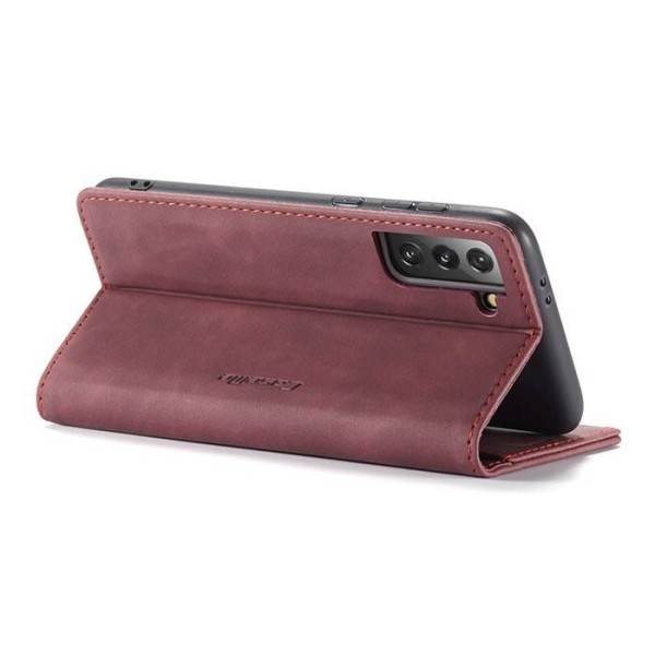 Чохол-книжка CaseMe Нубук для Samsung Galaxy S21 Plus бордовий