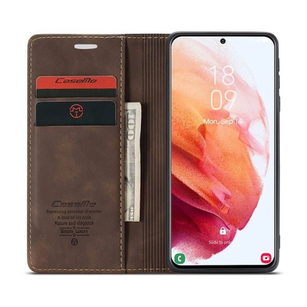 Чохол-книжка CaseMe Нубук для Samsung Galaxy S21 Plus темно-коричневий