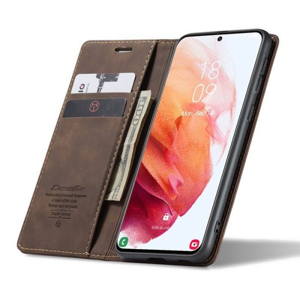 Чохол-книжка CaseMe Нубук для Samsung Galaxy S21 Plus темно-коричневий