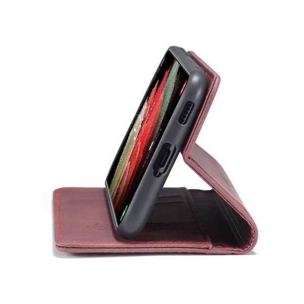 Чохол-книжка CaseMe Нубук для Samsung Galaxy S21 Ultra бордовий