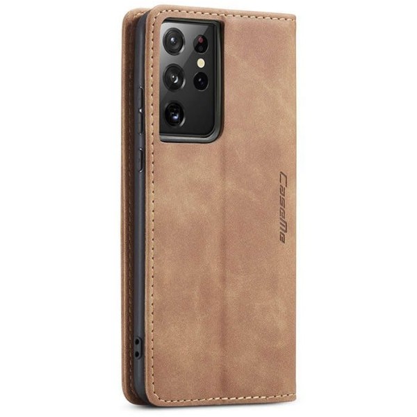 Чохол-книжка CaseMe Нубук для Samsung Galaxy S21 Ultra світло-коричневий