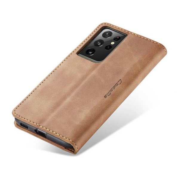 Чохол-книжка CaseMe Нубук для Samsung Galaxy S21 Ultra світло-коричневий