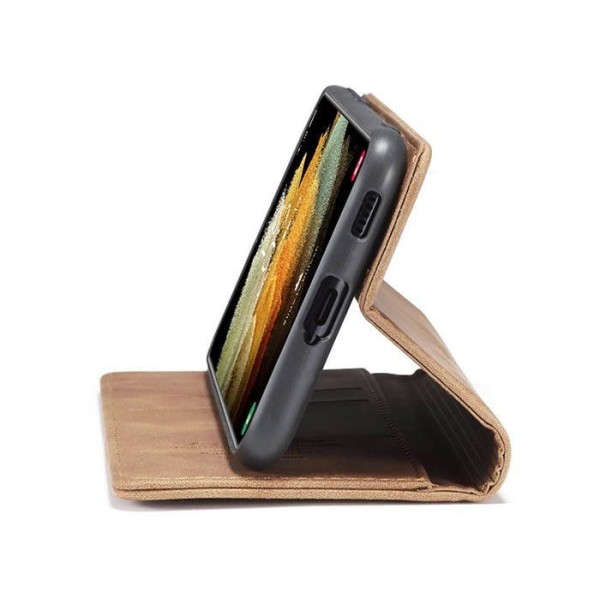 Чохол-книжка CaseMe Нубук для Samsung Galaxy S21 Ultra світло-коричневий