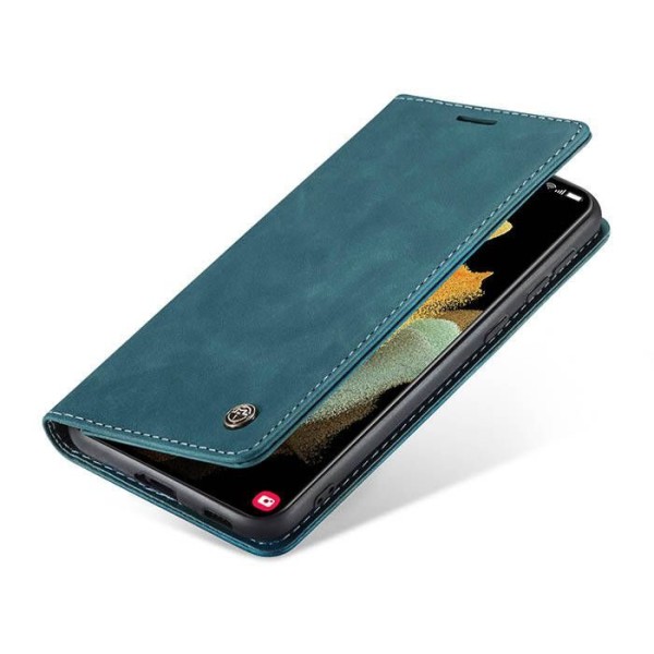 Чохол-книжка CaseMe Нубук для Samsung Galaxy S21 Ultra бірюзовий