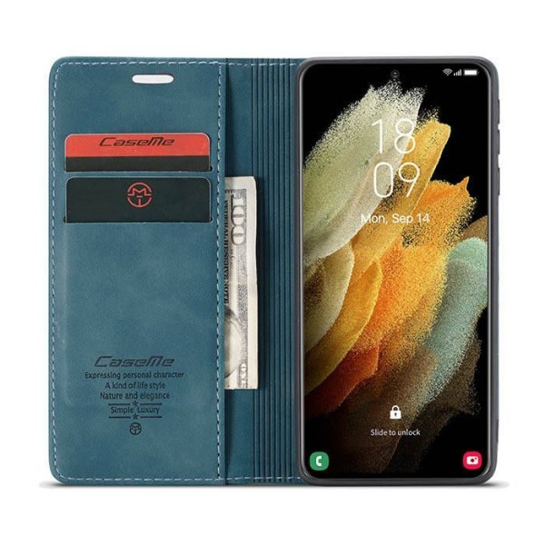 Чохол-книжка CaseMe Нубук для Samsung Galaxy S21 Ultra бірюзовий