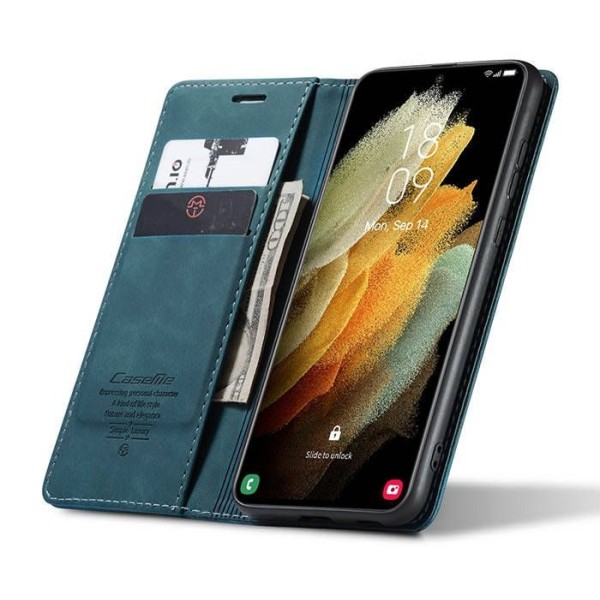 Чохол-книжка CaseMe Нубук для Samsung Galaxy S21 Ultra бірюзовий