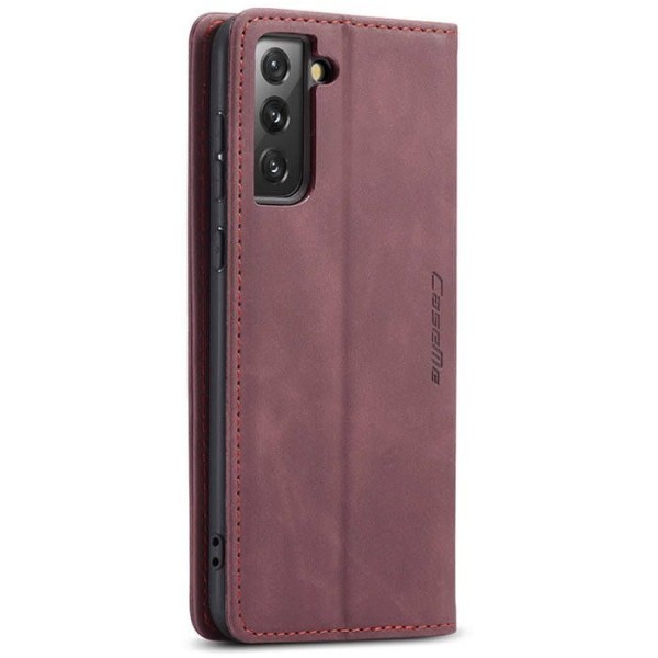 Чохол-книжка CaseMe Нубук для Samsung Galaxy S21 бордовий
