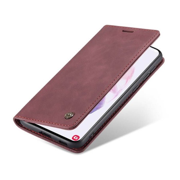 Чохол-книжка CaseMe Нубук для Samsung Galaxy S21 бордовий