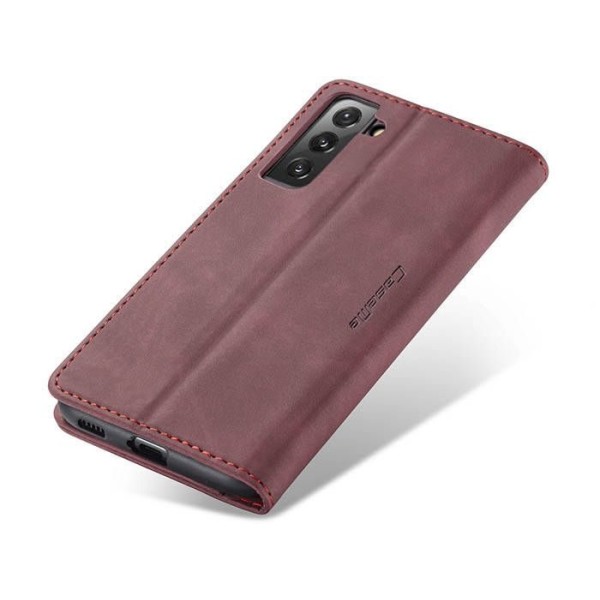 Чохол-книжка CaseMe Нубук для Samsung Galaxy S21 бордовий