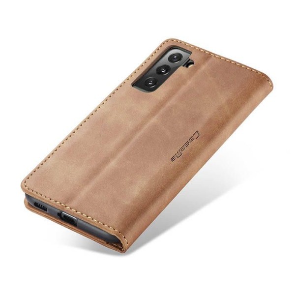 Чохол-книжка CaseMe Нубук для Samsung Galaxy S21 світло-коричневий