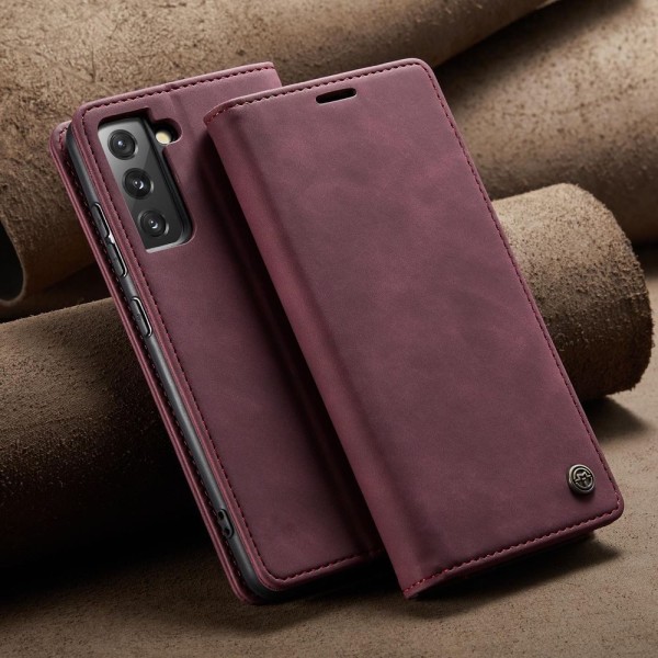 Чохол-книжка CaseMe Нубук для Samsung Galaxy S22 Plus бордовий