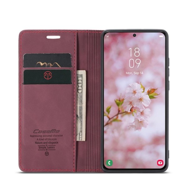 Чохол-книжка CaseMe Нубук для Samsung Galaxy S22 Plus бордовий