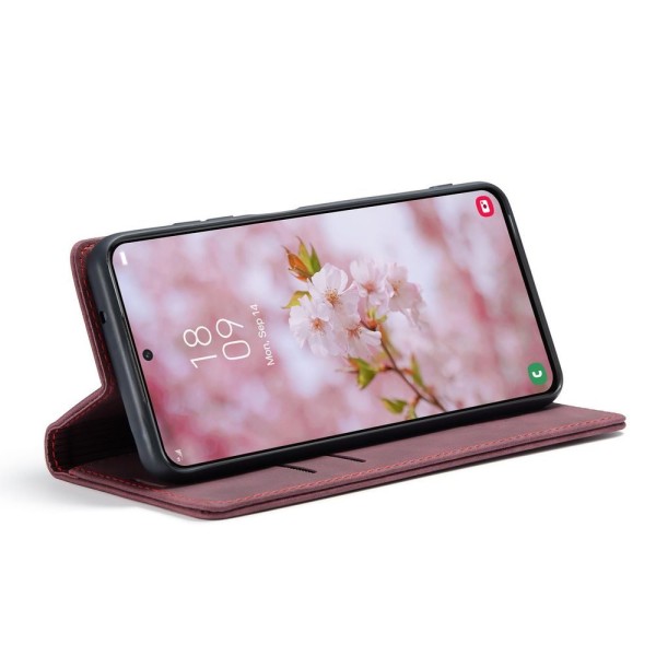 Чохол-книжка CaseMe Нубук для Samsung Galaxy S22 Plus бордовий