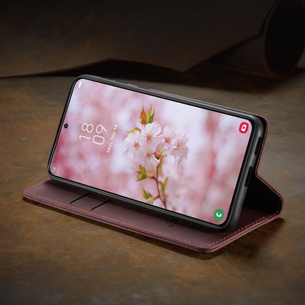 Чохол-книжка CaseMe Нубук для Samsung Galaxy S22 Plus бордовий