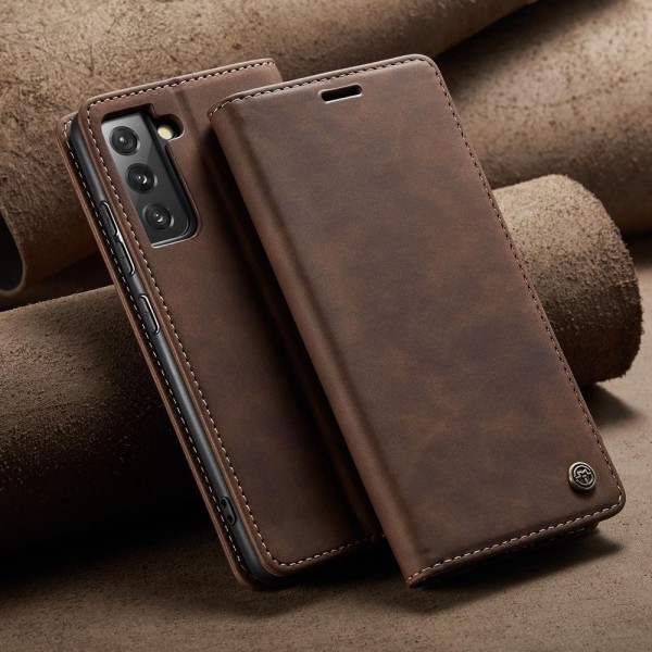 Чохол-книжка CaseMe Нубук для Samsung Galaxy S22 Plus темно-коричневий