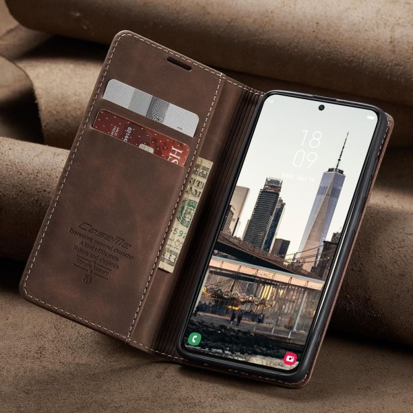 Чохол-книжка CaseMe Нубук для Samsung Galaxy S22 Plus темно-коричневий
