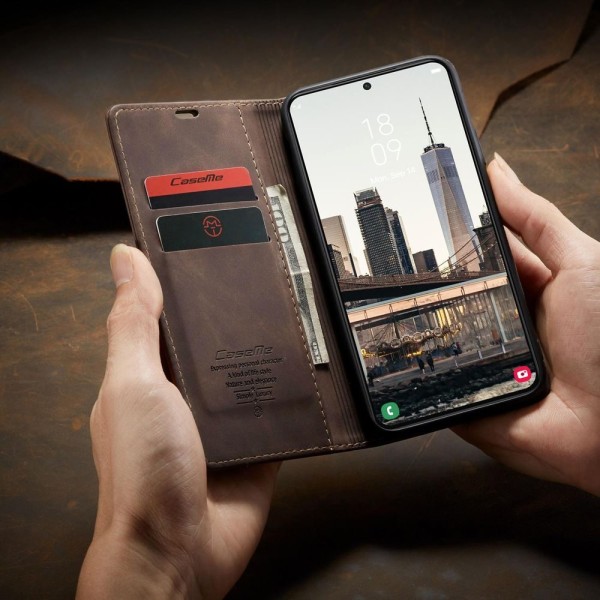 Чохол-книжка CaseMe Нубук для Samsung Galaxy S22 Plus темно-коричневий