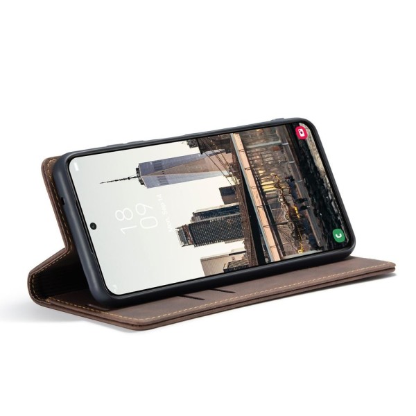 Чохол-книжка CaseMe Нубук для Samsung Galaxy S22 Plus темно-коричневий