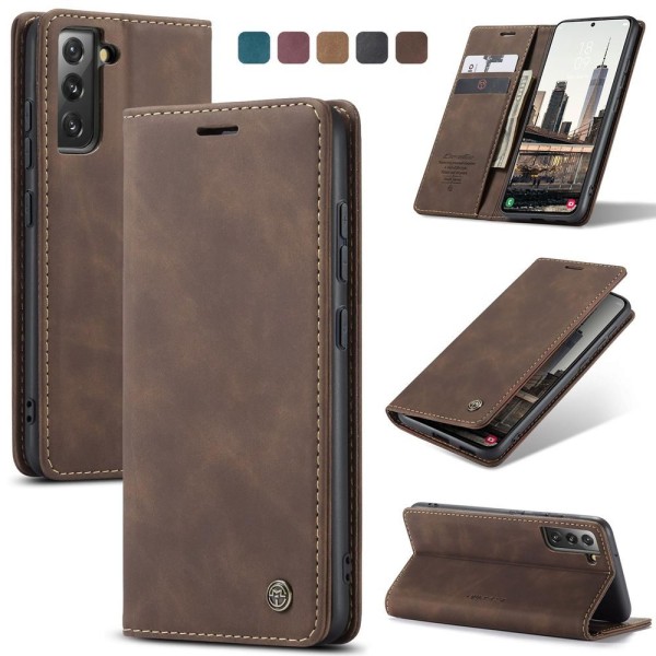 Чохол-книжка CaseMe Нубук для Samsung Galaxy S22 Plus темно-коричневий