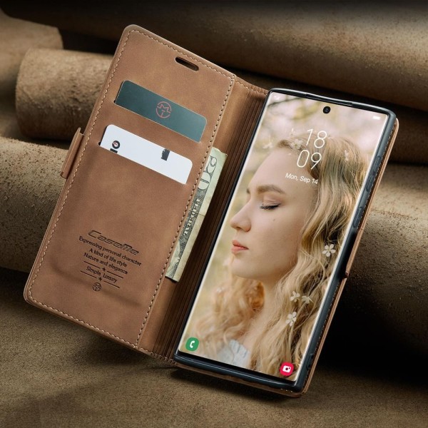 Чохол-книжка CaseMe Нубук для Samsung Galaxy S22 Ultra світло-коричневий