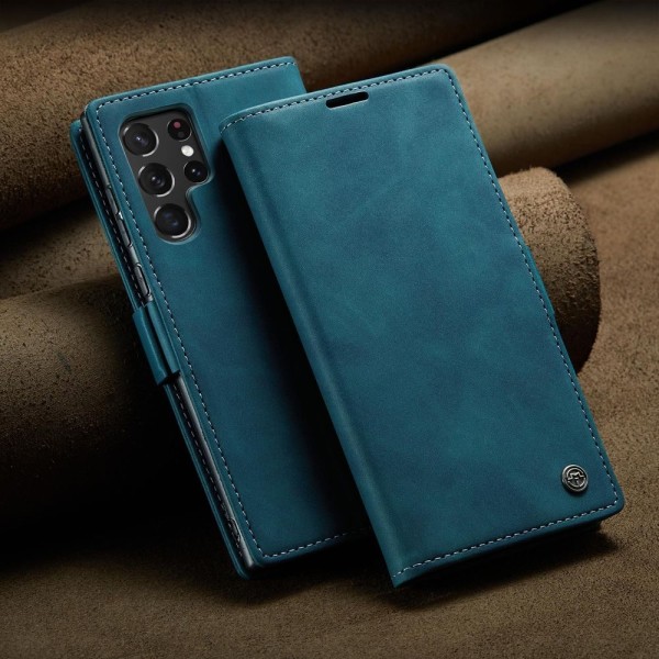 Чохол-книжка CaseMe Нубук для Samsung Galaxy S22 Ultra бірюзовий